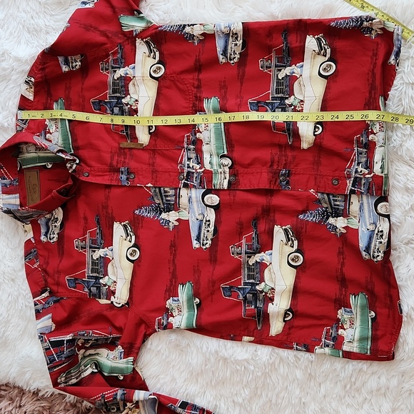 Christmas Clearwater Outfitters Vintage Santa Classic Car 1990s Cotton Shirt Y2K - Picture 9 of 12